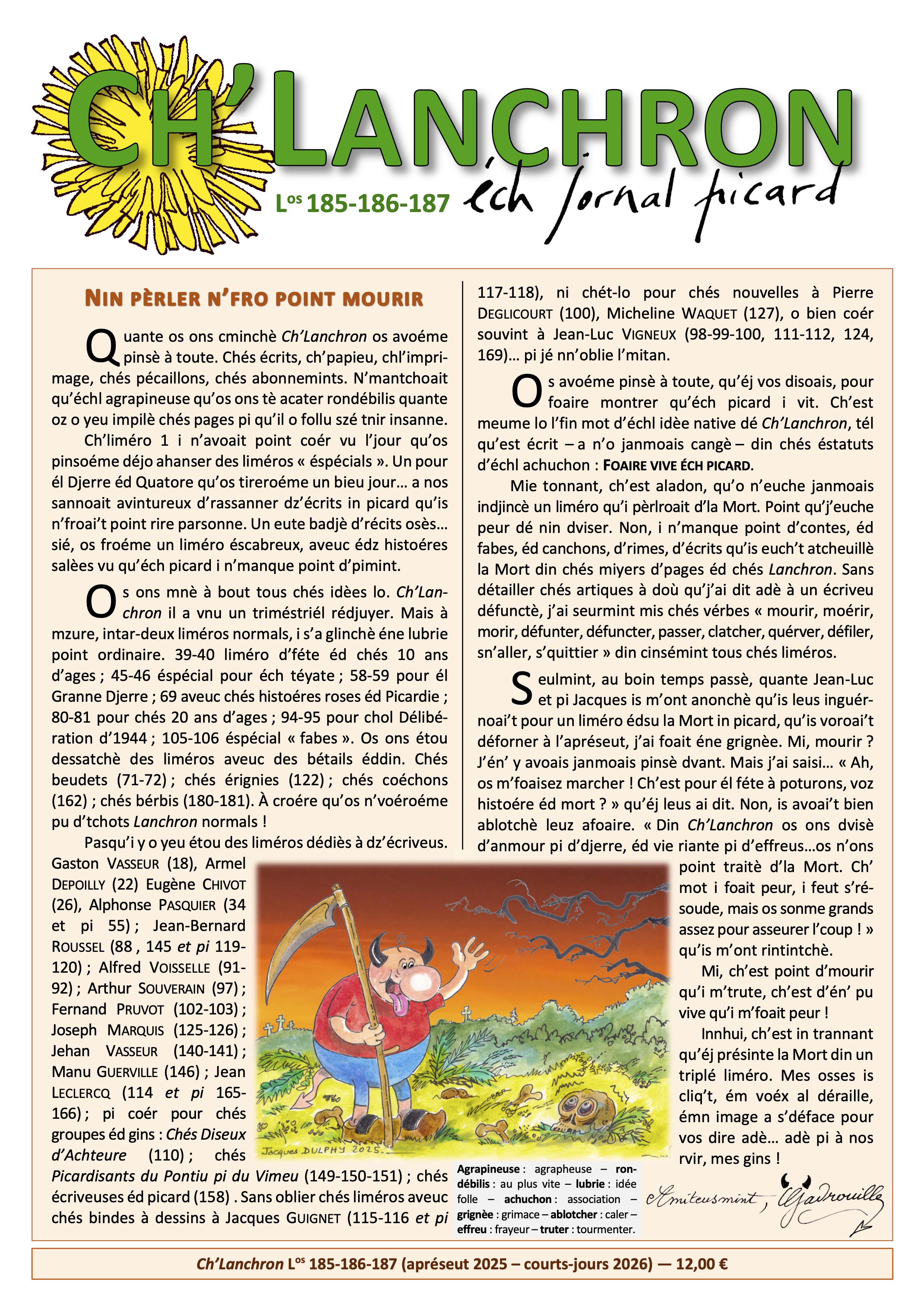 Dernier numéro publié de « Ch’Lanchron »